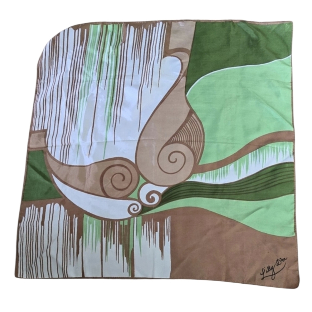 Designer Signature Scarf in Green and Brown